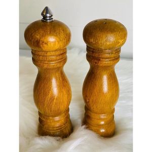 Vintage 6” Wooden MCM Salt Pepper Grinder Mill